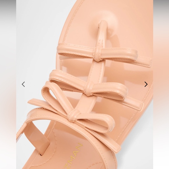 Women’s Size 8 (Euro Sz 39) Staurt Weitzman Felicity Bow Jelly Sandals In Poudre - Picture 6 of 14